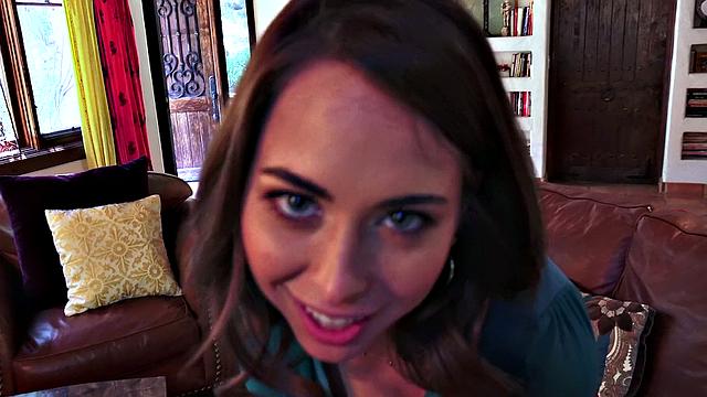 Riley Reid shows off her skills in a hot POV handjob with a trimmed pussy cowgirl