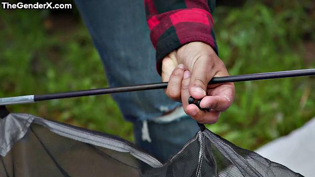 Big-titted sexy TS bouncing on BF