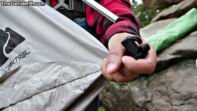 Big-titted sexy TS bouncing on BF