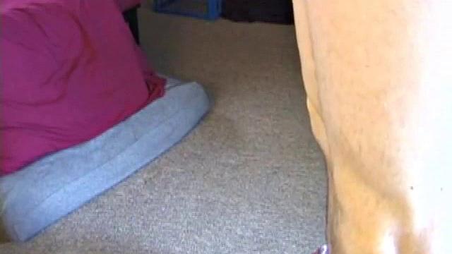 On the floor of his room Derek massages his crotch to himself. He soon pulls out his cock and strokes it until he cums on his stomach.