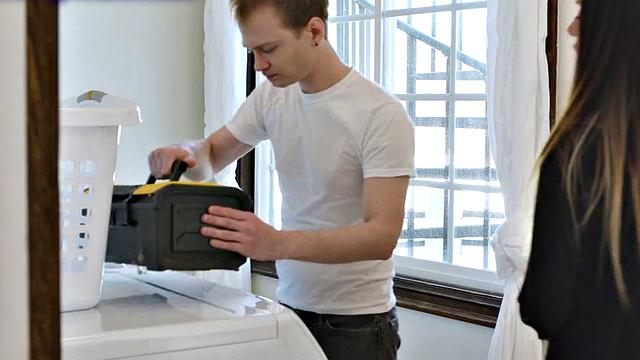 Greedy anal MILF with big boobs fucked by nerd after BJ