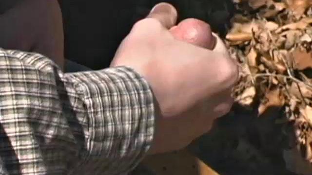 When 18 year old cutie Derrick Windsor is out hiking in the woods, he gets the urge to beat off. The young man looks around and sees he's alone, so he leans on a fallen tree and pulls his pants down just enough to work his growing cock.