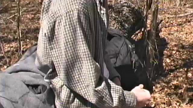 When 18 year old cutie Derrick Windsor is out hiking in the woods, he gets the urge to beat off. The young man looks around and sees he's alone, so he leans on a fallen tree and pulls his pants down just enough to work his growing cock.