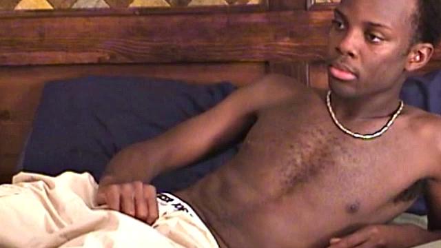 Tony is in the Navy and stationed at Lemoore NAS. On the first video, Auntie Bob watched him jack off and sucked his cock just enough to know he wanted more of that black meat. This time he gets more.