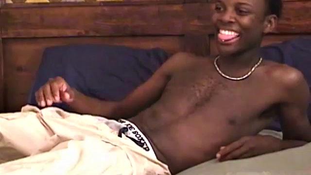 Tony is in the Navy and stationed at Lemoore NAS. On the first video, Auntie Bob watched him jack off and sucked his cock just enough to know he wanted more of that black meat. This time he gets more.