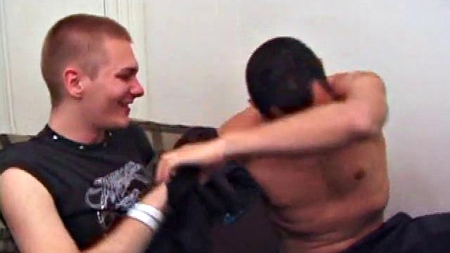 Simon's friend Silver is willing to try some new things with him. They start off kissing and biting nips when Simon moves his mouth to Silver's dick. After he rips Silver's pants off and removes his own, they feel each other's.