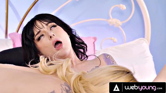 Petite Besties Lysagna DelRay & Stevie Moon Turn Career Chat Into Sensual Massage & Lesbian Fuck