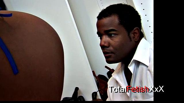 A ebony hottie in high heels give a sloppy blowjob & get her ass licked in this intense one-on-one action