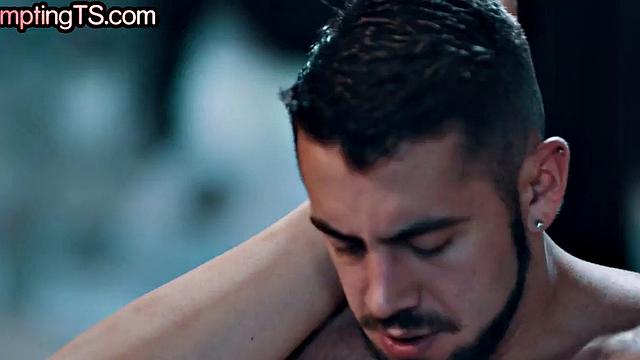 Transgender enjoys fucking hard in tight anal hole