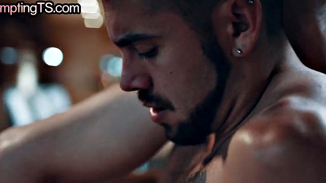 Transgender enjoys fucking hard in tight anal hole