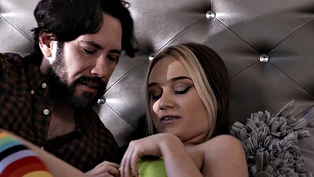 Assfucked babysitter deepthroating cock and taking it in ass