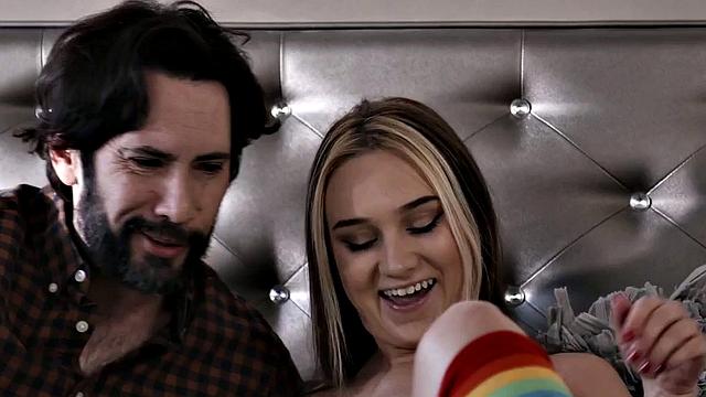 Assfucked babysitter deepthroating cock and taking it in ass