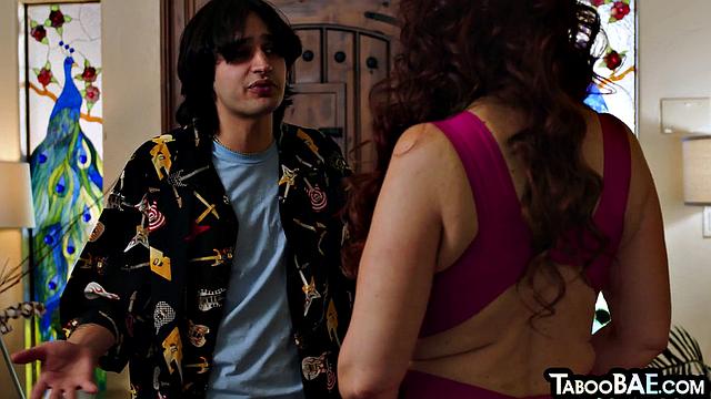 Lingerie cougar pounded by stepson