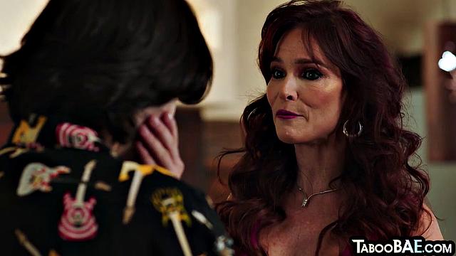 Lingerie cougar pounded by stepson