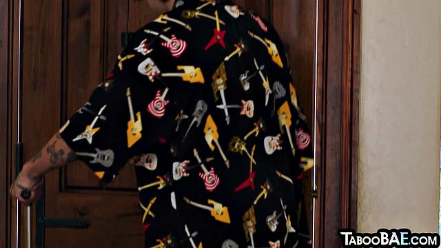 Lingerie cougar pounded by stepson