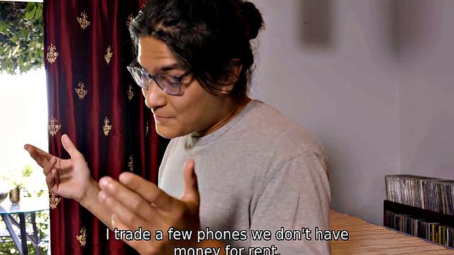 Redhead is fed up with coward BF and makes move on his dad