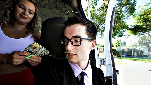 Lured straight office guy assfucked in public outdoor van