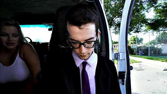 Lured straight office guy assfucked in public outdoor van