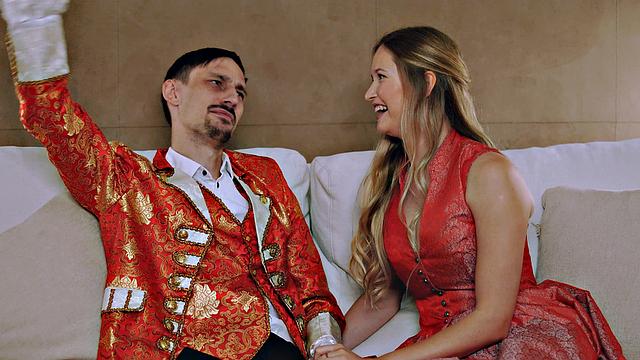 This blond with a smoothly-shaven gash and stockings enjoys to blow for love - XXX!