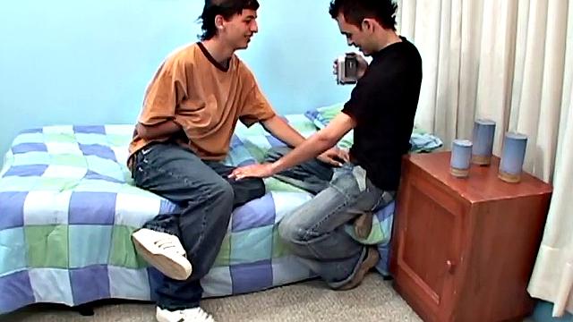 Damian wants to record him and Kike having sex together. He holds the camera as Kike takes his shirt off and goes down on him. Damian gets naked and continues filming the oral servicing.