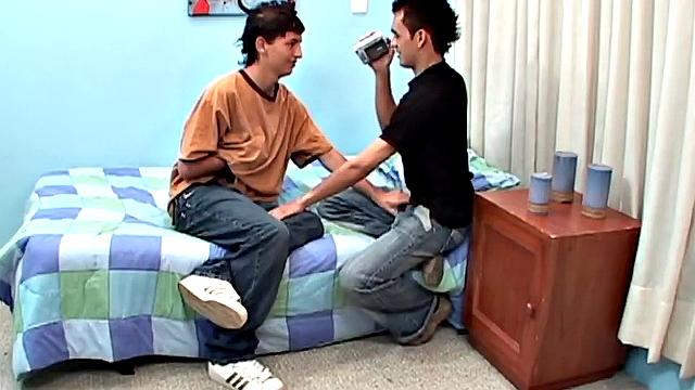 Damian wants to record him and Kike having sex together. He holds the camera as Kike takes his shirt off and goes down on him. Damian gets naked and continues filming the oral servicing.