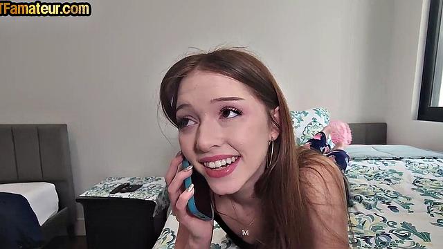 Petite 21yo babe gets pussypounded by BF after deepthroat