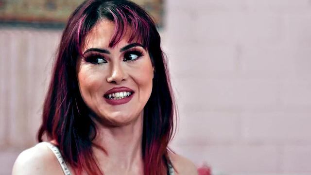 Bisexual babe in fishnets drilled in MMF 3some