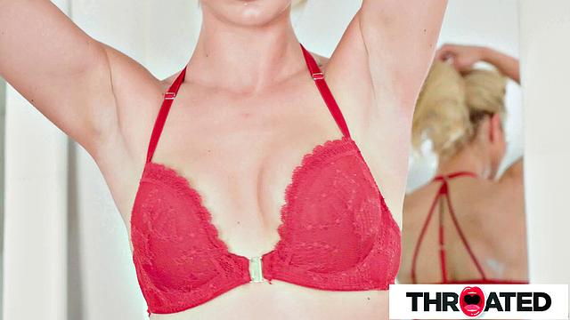 Throated - Blonde Babe Gives A Juicy Upside Down Blowjob