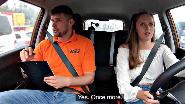 Amateur Driving Instructor Cocksucking