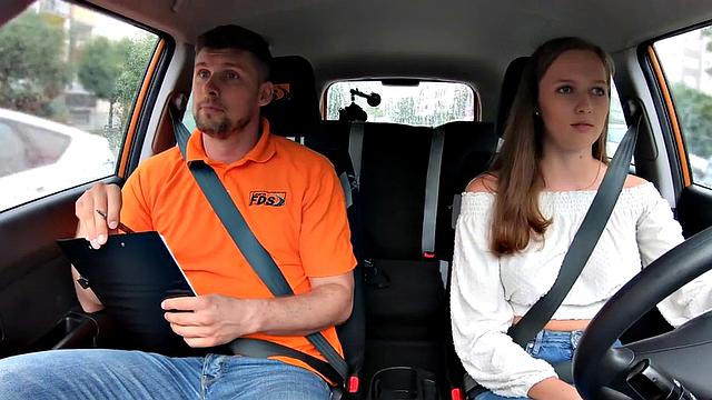 Amateur Driving Instructor Cocksucking