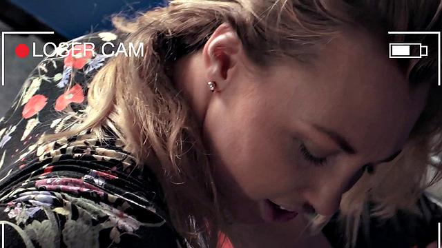 IR babe fucked in front of small cock voyeur by black dong