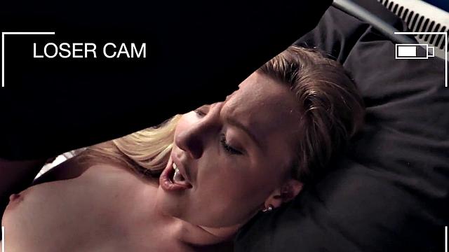 IR babe fucked in front of small cock voyeur by black dong