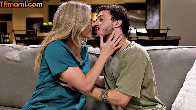 Big-titted stepmom banged by stepson in hot affair