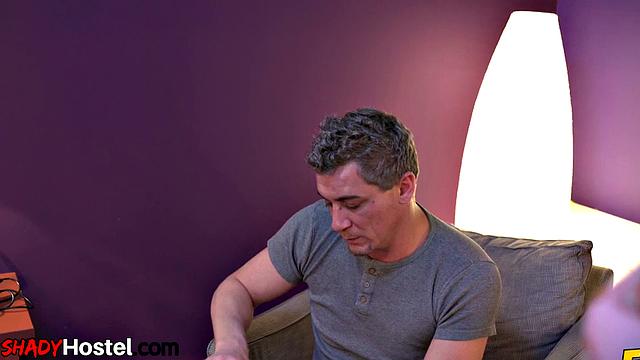 Cute hostel girls share lucky guy's dick