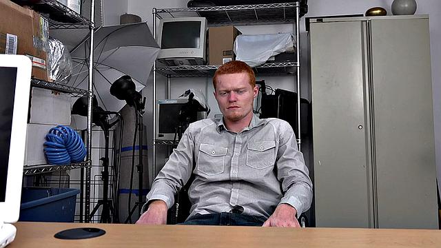 Ginger white bottom fucked in office by BBC jock