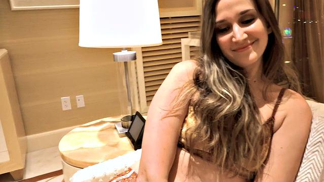 Cute anal babe assdrilled at home before blowjob