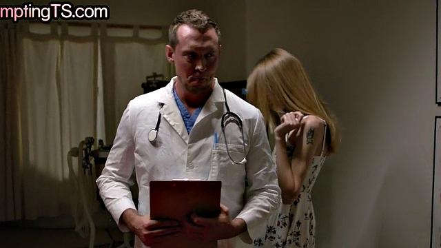 Super skinny TS babe rimmed and by doctor