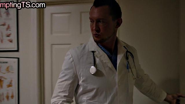 Super skinny TS babe rimmed and by doctor