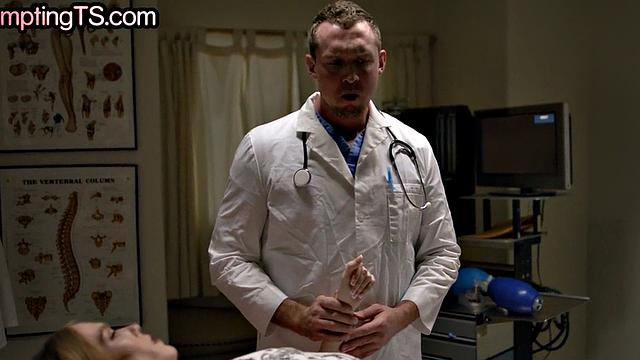 Super skinny TS babe rimmed and by doctor