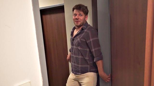 Ginger hostel slut fucked in bathroom by white dick