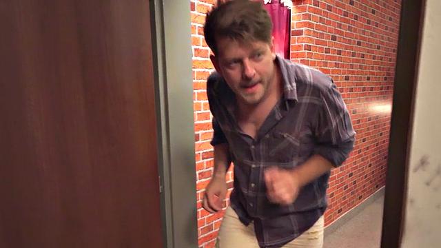 Ginger hostel slut fucked in bathroom by white dick