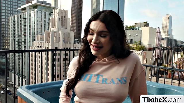 American big cock bareback fucks curly-haired TS