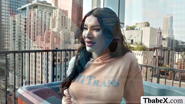 American big cock bareback fucks curly-haired TS