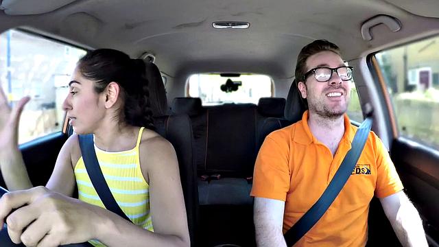 Arab rimming babe car fucked by driving tutor