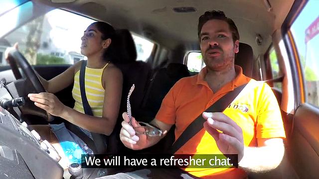 Arab rimming babe car fucked by driving tutor