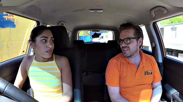 Arab rimming babe car fucked by driving tutor