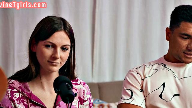 Divine 21yo TS deepthroating BF before barebacking