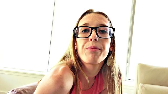 Blonde in Glasses Banged from Behind