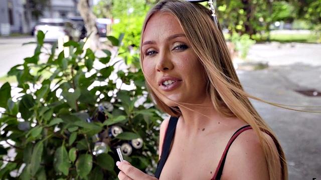 A busty babe get picked up on the street and fucked in public POV style
