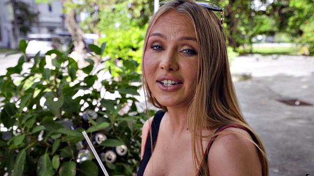 A busty babe get picked up on the street and fucked in public POV style